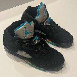 Jordan Black and Teal Sneakers